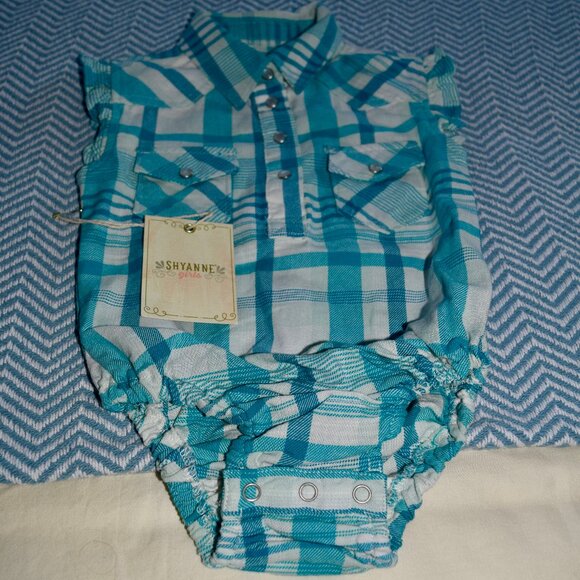 Shyanne Infant Girls' Short Sleeve Plaid Print Onesie 12 months - Picture 1 of 6